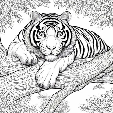 Раскраска Тигр 54 - Бесплатно распечатать