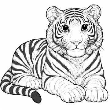 Раскраска Тигр 55 - Бесплатно распечатать