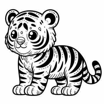 Раскраска Тигр 56 - Бесплатно распечатать