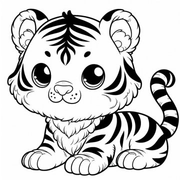 Раскраска Тигр 57 - Бесплатно распечатать
