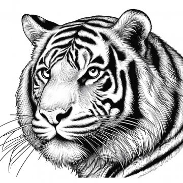 Раскраска Тигр 58 - Бесплатно распечатать