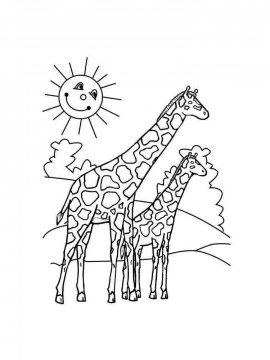 Раскраска Жираф 14 - Бесплатно распечатать