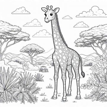 Раскраска Жираф 52 - Бесплатно распечатать