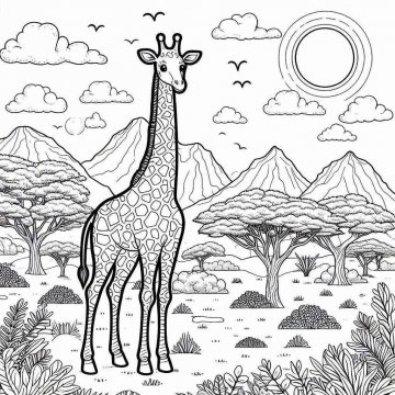 Раскраска Жираф 61 - Бесплатно распечатать