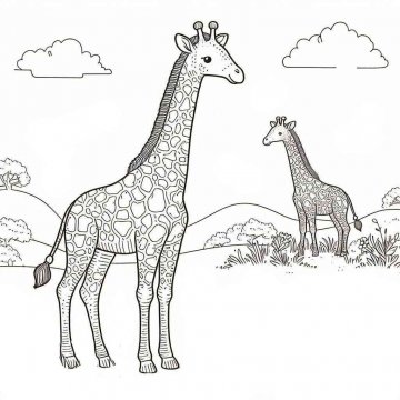 Раскраска Жираф 63 - Бесплатно распечатать