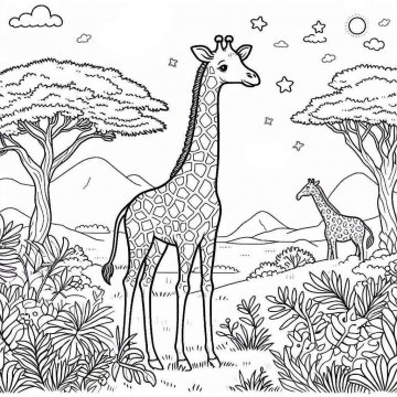 Раскраска Жираф 64 - Бесплатно распечатать