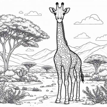 Раскраска Жираф 65 - Бесплатно распечатать