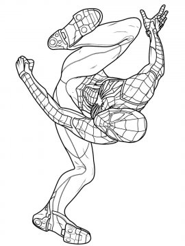 Раскраска Человек паук в прыжке