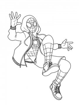 Раскраска Человек паук в куртке с капюшоном