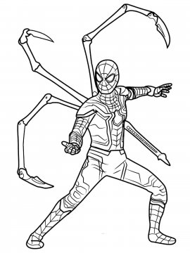 Раскраска новый костюм Человека паука