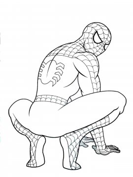 Раскраска Человек паук вид сзади