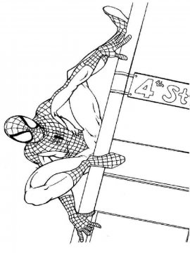 Раскраска Питер Паркер в костюме человека паука
