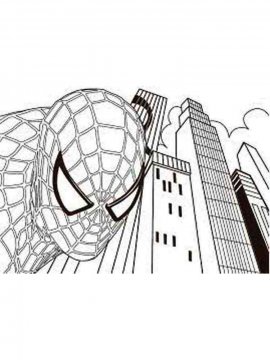 Человек паук на фоне зданий