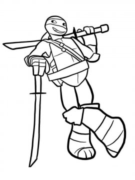 Раскраска Леонардо со своими мечами