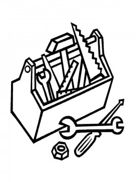 Раскраска ящик столярных инструментов