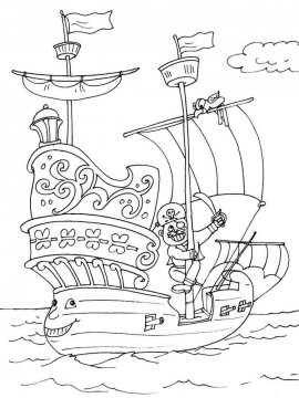 Раскраска Пиратский корабль-17