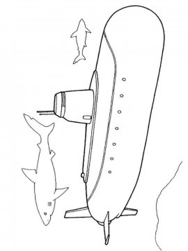 Раскраска Подводная Лодка-23