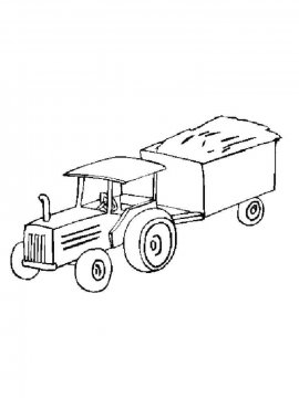 Раскраска Трактор с прицепом-5