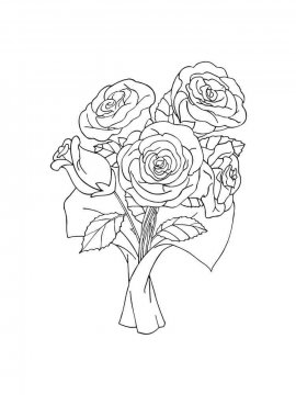 Раскраска Букет цветов 5 - Бесплатно распечатать