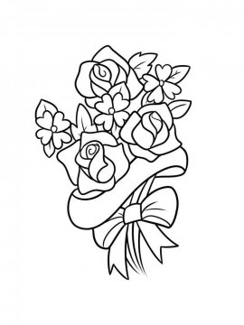 Раскраска Букет цветов 7 - Бесплатно распечатать