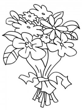 Раскраска Букет цветов 13 - Бесплатно распечатать