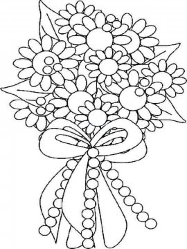 Раскраска Букет цветов 14 - Бесплатно распечатать