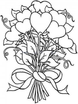Раскраска Букет цветов 15 - Бесплатно распечатать