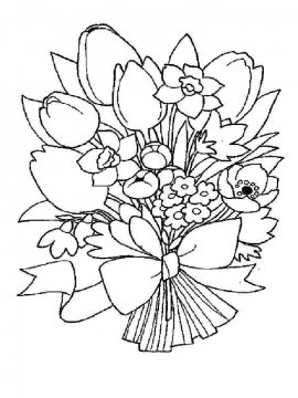 Раскраска Букет цветов 16 - Бесплатно распечатать