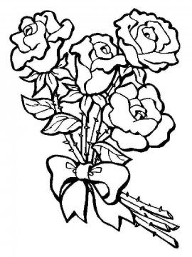 Раскраска Букет цветов 18 - Бесплатно распечатать