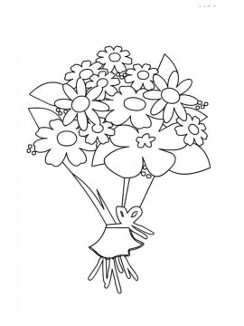 Раскраска Букет цветов 21 - Бесплатно распечатать