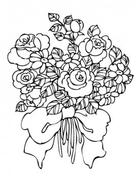 Раскраска Букет цветов 22 - Бесплатно распечатать