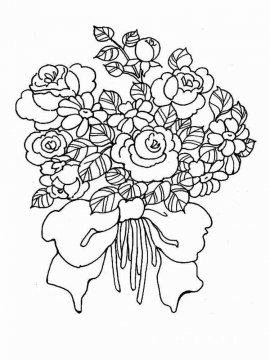 Раскраска Букет цветов 24 - Бесплатно распечатать