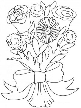 Раскраска Букет цветов 30 - Бесплатно распечатать