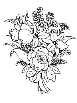 Раскраска Букет цветов 31 - Бесплатно распечатать