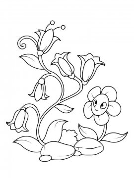 Раскраска Цветок Колокольчик 22 - Бесплатно распечатать