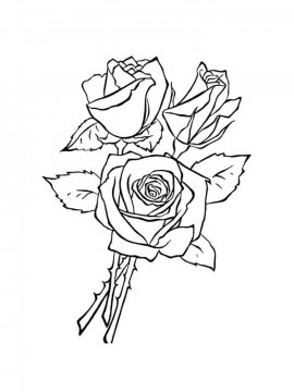 Раскраска Роза 15 - Бесплатно распечатать