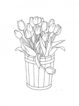 Раскраска Тюльпан 21 - Бесплатно распечатать