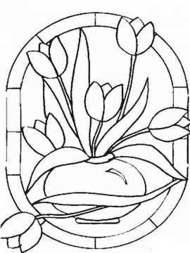 Раскраска Тюльпан 36 - Бесплатно распечатать