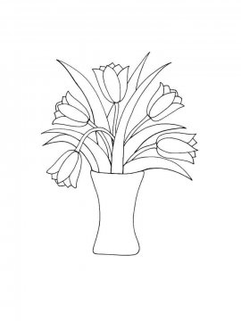 Раскраска Цветы в вазе 33 - Бесплатно распечатать