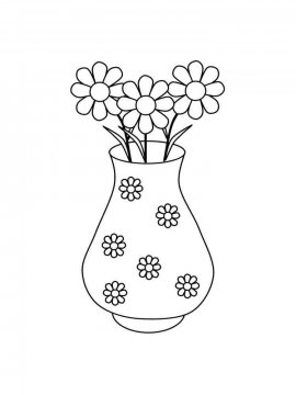 Раскраска Цветы в вазе 34 - Бесплатно распечатать