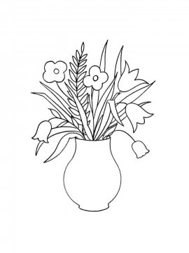 Раскраска Цветы в вазе 25 - Бесплатно распечатать