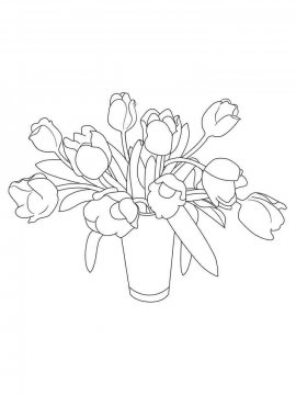 Раскраска Цветы в вазе 28 - Бесплатно распечатать