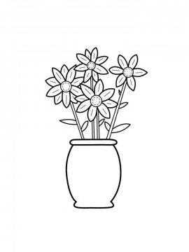 Раскраска Цветы в вазе 30 - Бесплатно распечатать