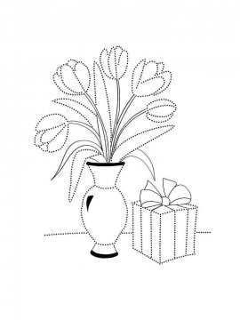 Раскраска Цветы в вазе 31 - Бесплатно распечатать