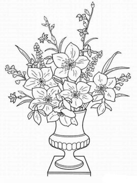 Раскраска Цветы в вазе 1 - Бесплатно распечатать