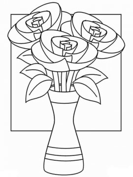 Раскраска Цветы в вазе 10 - Бесплатно распечатать