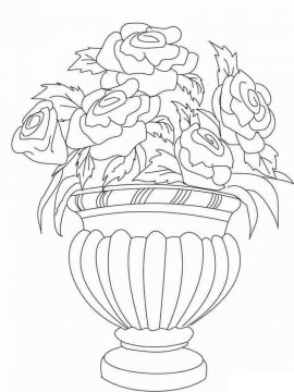 Раскраска Цветы в вазе 12 - Бесплатно распечатать