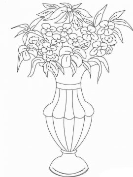 Раскраска Цветы в вазе 15 - Бесплатно распечатать