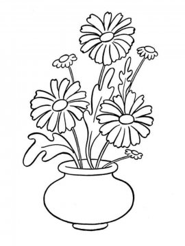 Раскраска Цветы в вазе 19 - Бесплатно распечатать
