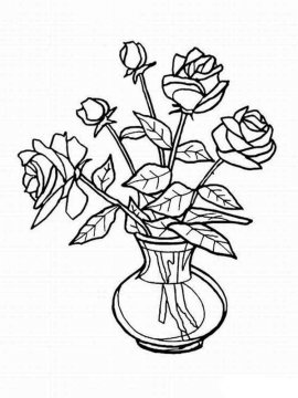 Раскраска Цветы в вазе 2 - Бесплатно распечатать